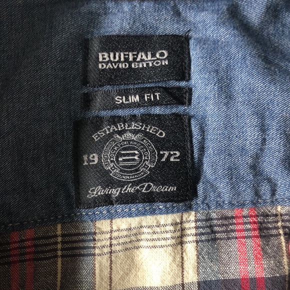 EUC men’s cotton Buffalo shirt size large/ slim - Picture 2 of 5